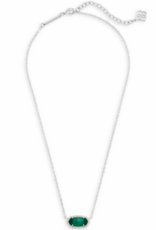 KENDRA SCOTT DESIGN Elisa Silver Pendant Necklace in Emerald Cat's Eye