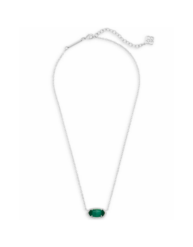 KENDRA SCOTT DESIGN Elisa Silver Pendant Necklace in Emerald Cat's Eye