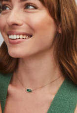 KENDRA SCOTT DESIGN Elisa Gold Pendant Necklace in Emerald Cat's Eye