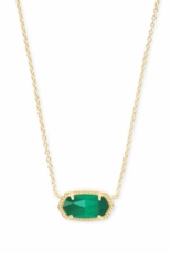 KENDRA SCOTT DESIGN Elisa Gold Pendant Necklace in Emerald Cat's Eye