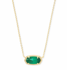 KENDRA SCOTT DESIGN Elisa Gold Pendant Necklace in Emerald Cat's Eye