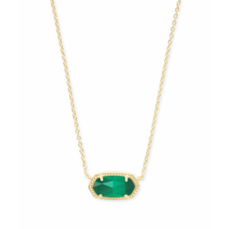 KENDRA SCOTT DESIGN Elisa Gold Pendant Necklace in Emerald Cat's Eye
