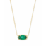 Elisa Gold Pendant Necklace in Emerald Cat's Eye