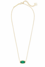 KENDRA SCOTT DESIGN Elisa Gold Pendant Necklace in Emerald Cat's Eye