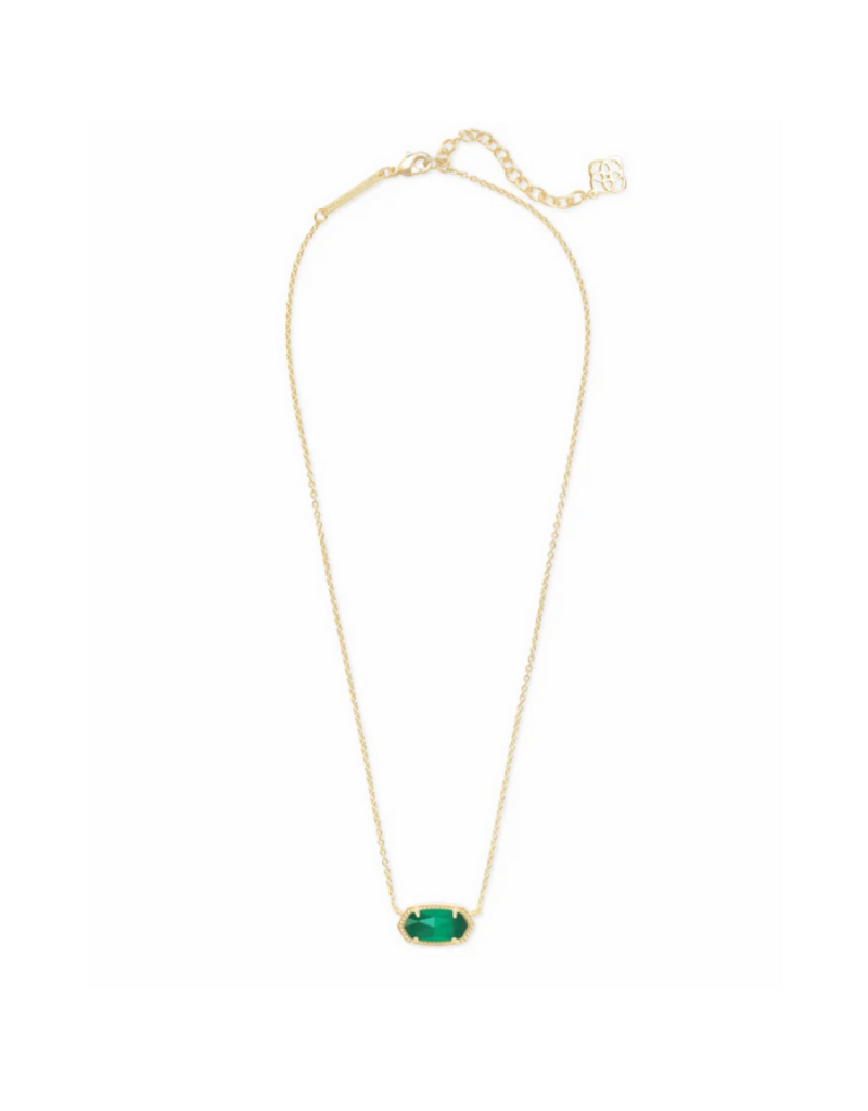 KENDRA SCOTT DESIGN Elisa Gold Pendant Necklace in Emerald Cat's Eye