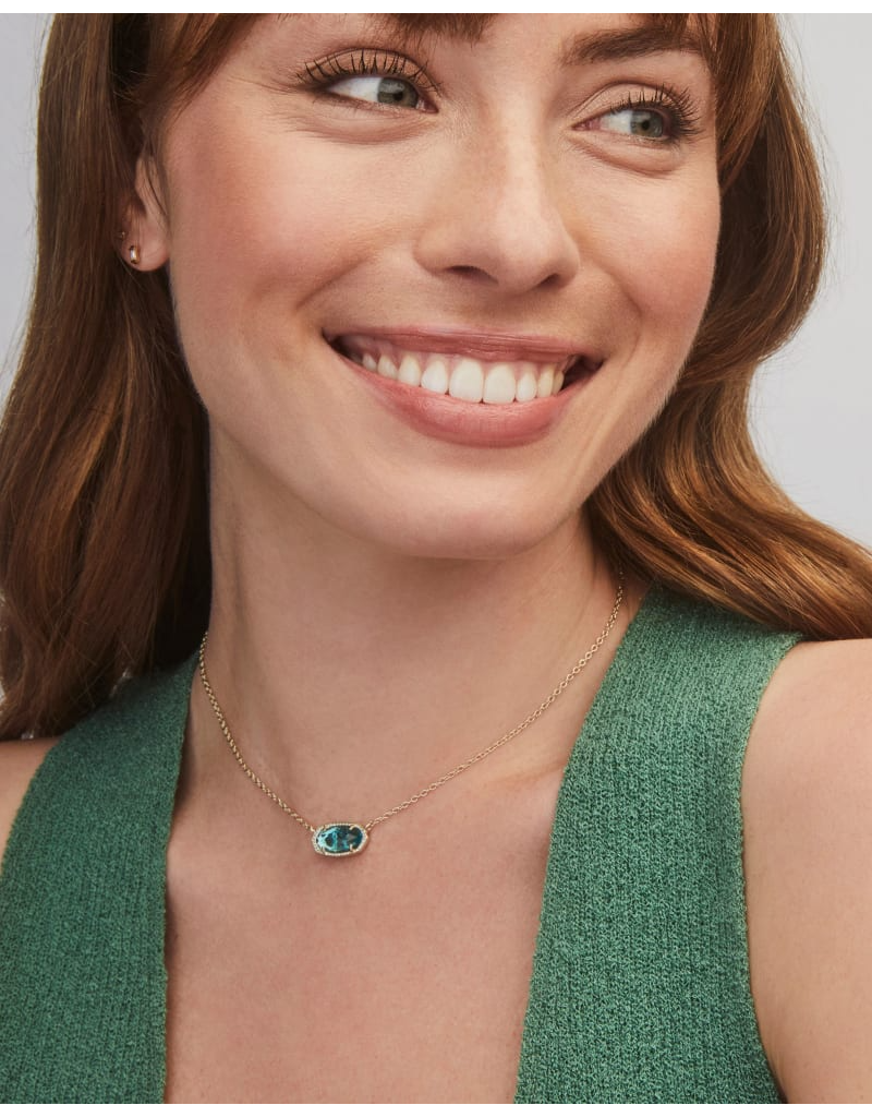 KENDRA SCOTT DESIGN Elisa Gold Pendant Necklace in London Blue
