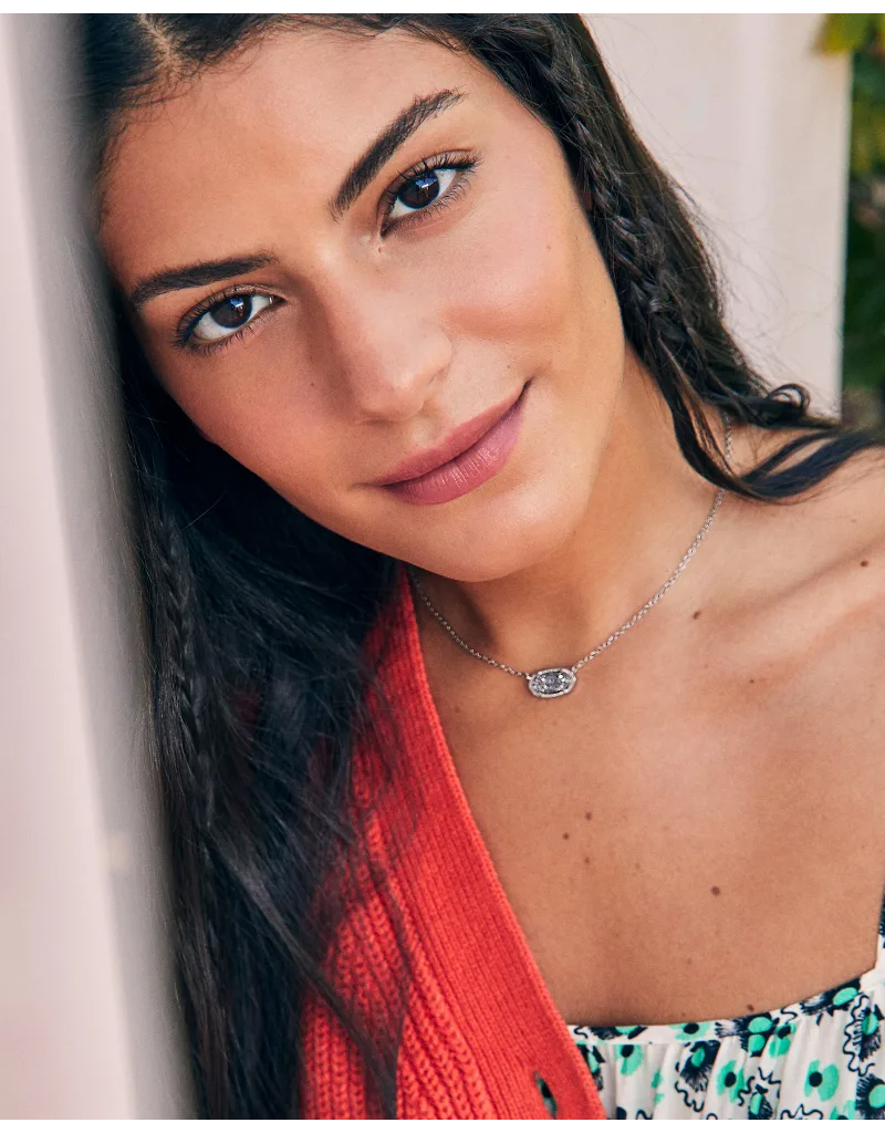 KENDRA SCOTT DESIGN Elisa Silver Pendant Necklace in Platinum Drusy