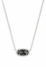 KENDRA SCOTT DESIGN Elisa Silver Pendant Necklace in Black Opaque Glass