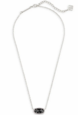 KENDRA SCOTT DESIGN Elisa Silver Pendant Necklace in Black Opaque Glass