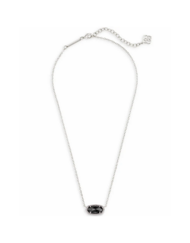 KENDRA SCOTT DESIGN Elisa Silver Pendant Necklace in Black Opaque Glass