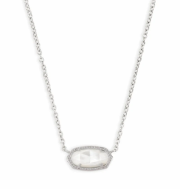 KENDRA SCOTT DESIGN Elisa Silver Pendant Necklace In Ivory Mother-Of-Pearl