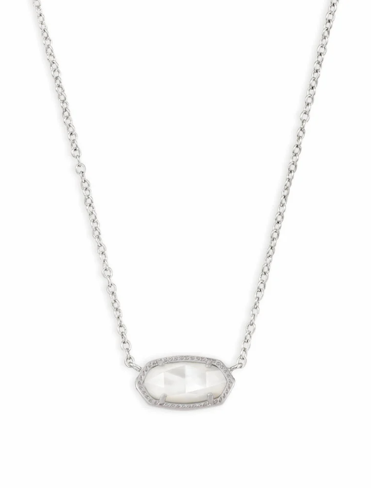 KENDRA SCOTT DESIGN Elisa Silver Pendant Necklace In Ivory Mother-Of-Pearl