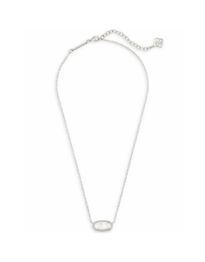 KENDRA SCOTT DESIGN Elisa Silver Pendant Necklace In Ivory Mother-Of-Pearl