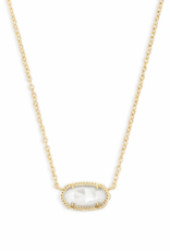 KENDRA SCOTT DESIGN Elisa Gold Pendant Necklace In Ivory Mother-Of-Pearl