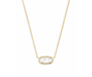 Kendra Scott Elisa Gold Pendant Necklace In Ivory Mother-Of-Pearl