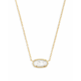 KENDRA SCOTT DESIGN Elisa Gold Pendant Necklace In Ivory Mother-Of-Pearl