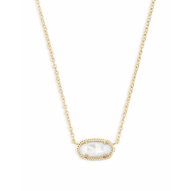 Elisa Gold Pendant Necklace In Ivory Mother-Of-Pearl