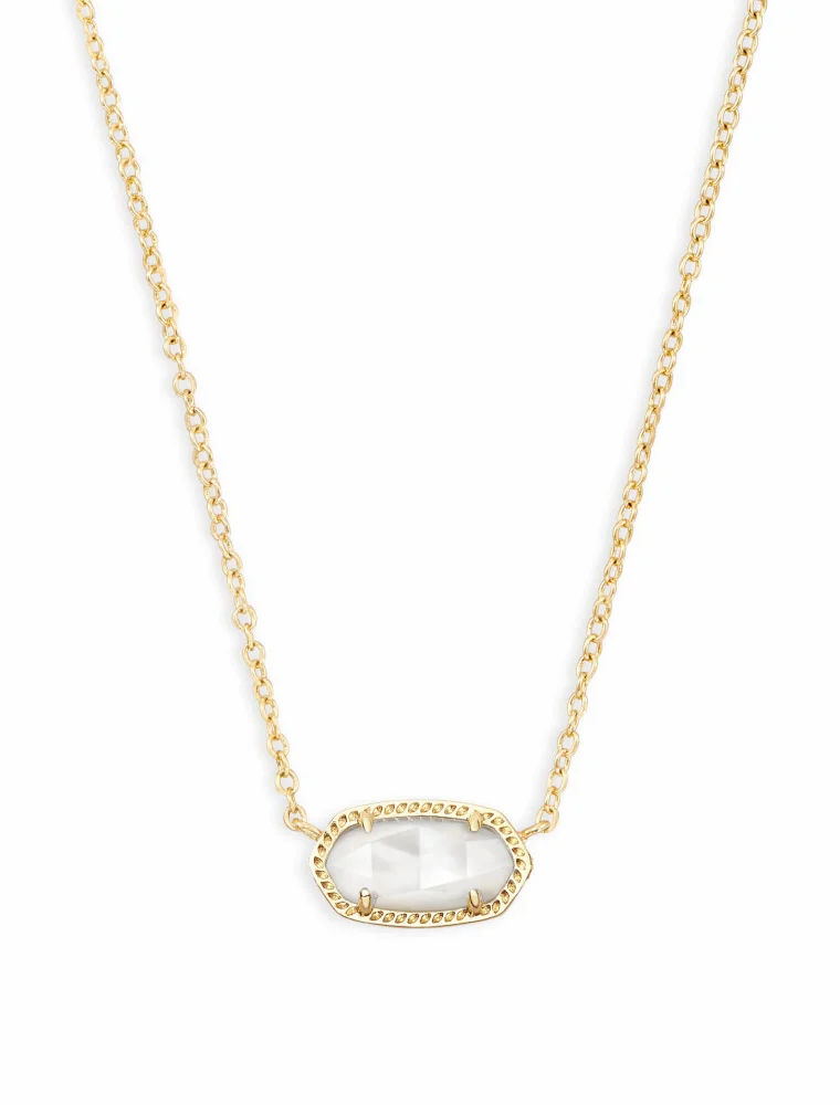 KENDRA SCOTT DESIGN Elisa Gold Pendant Necklace In Ivory Mother-Of-Pearl