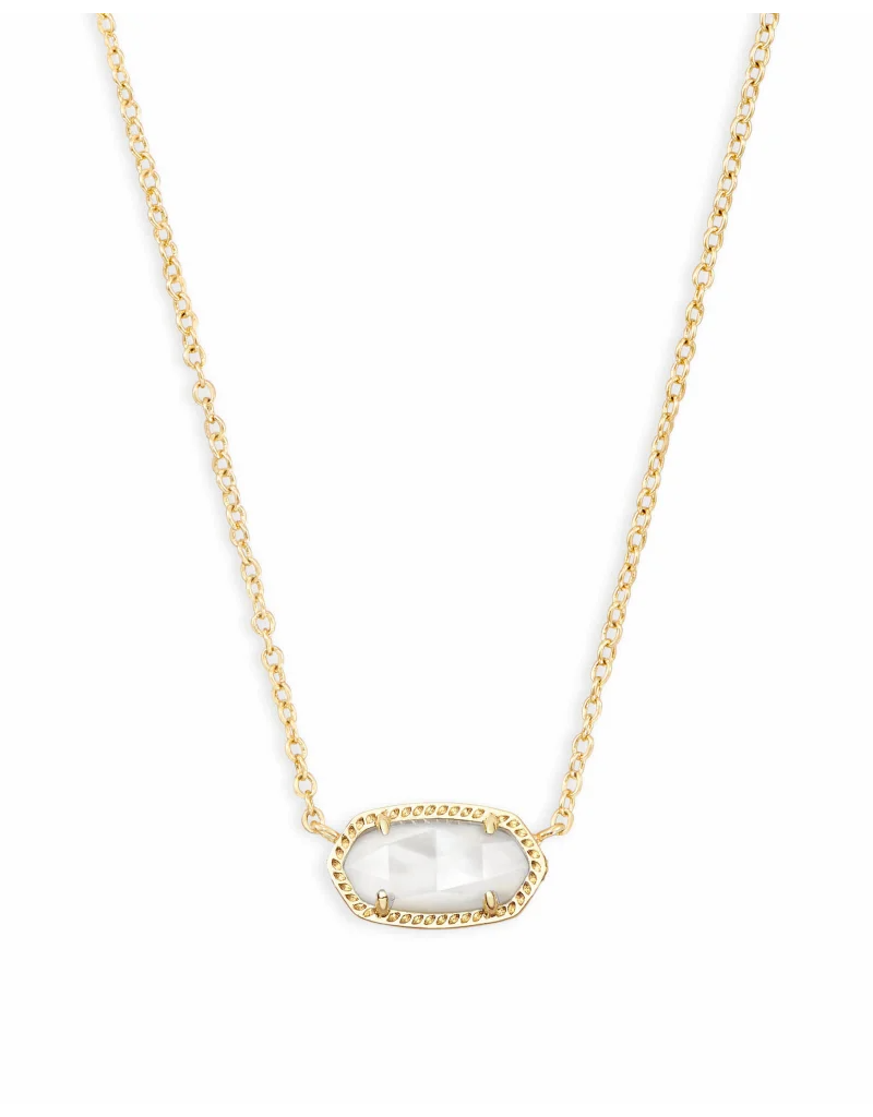 KENDRA SCOTT DESIGN Elisa Gold Pendant Necklace In Ivory Mother-Of-Pearl