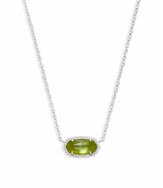 Elisa Silver Pendant Necklace in Peridot Illusion