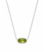 Elisa Silver Pendant Necklace in Peridot Illusion