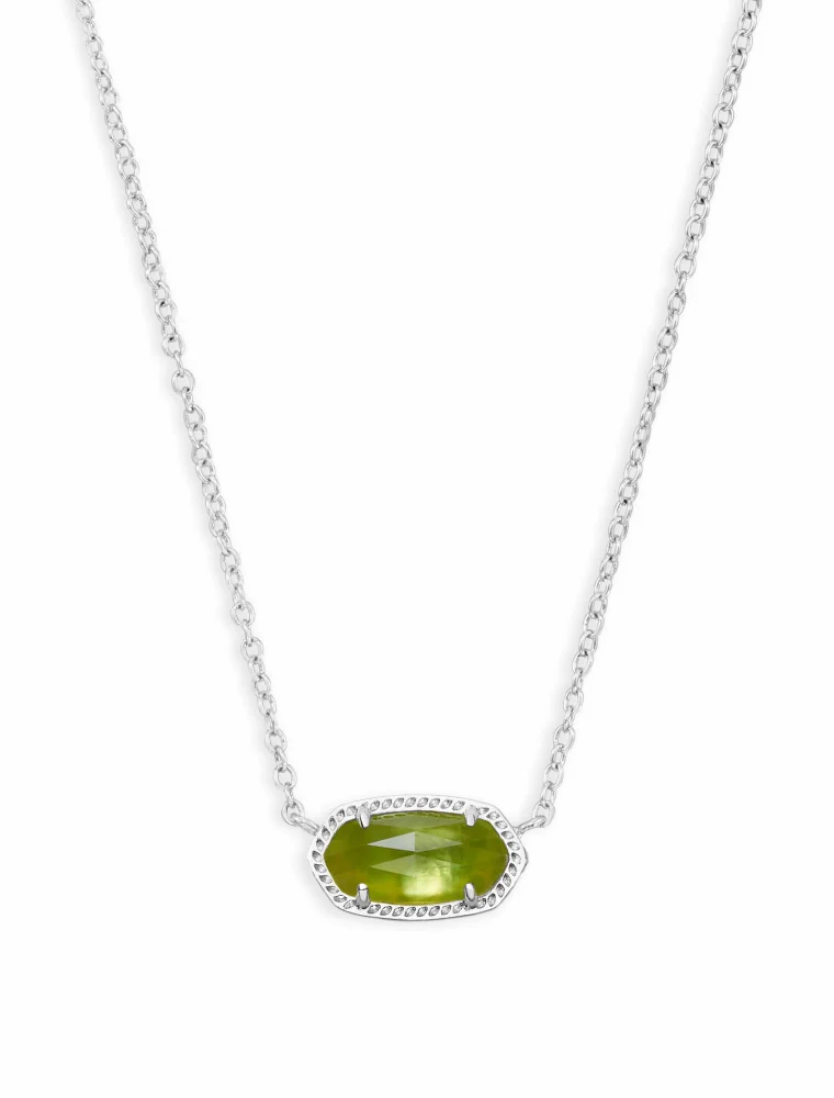 KENDRA SCOTT DESIGN Elisa Silver Pendant Necklace in Peridot Illusion