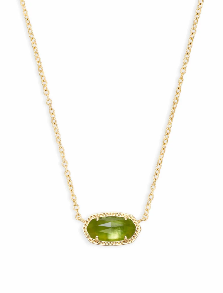 KENDRA SCOTT DESIGN Elisa Gold Pendant Necklace in Peridot Illusion