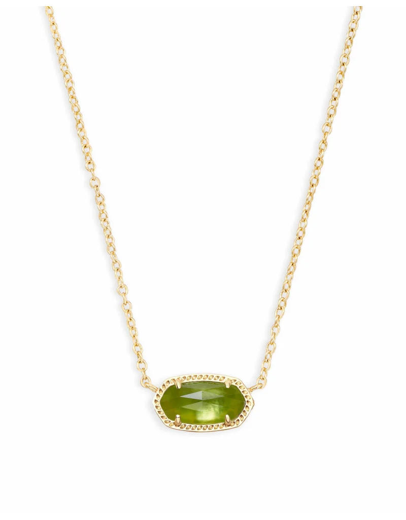 KENDRA SCOTT DESIGN Elisa Gold Pendant Necklace in Peridot Illusion