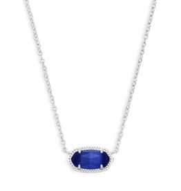 KENDRA SCOTT DESIGN Elisa Silver Pendant Necklace in Cobalt Cats Eye
