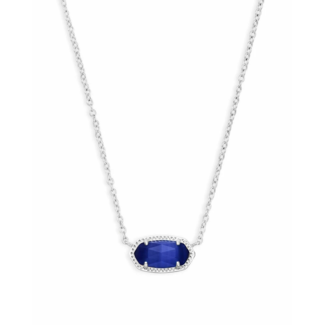 KENDRA SCOTT DESIGN Elisa Silver Pendant Necklace in Cobalt Cats Eye