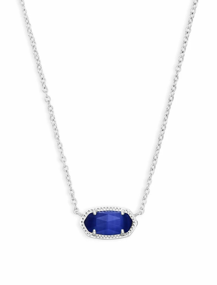 KENDRA SCOTT DESIGN Elisa Silver Pendant Necklace in Cobalt Cats Eye