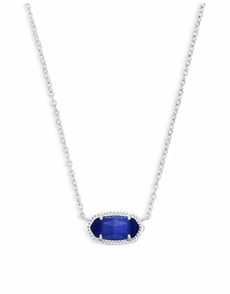 KENDRA SCOTT DESIGN Elisa Silver Pendant Necklace in Cobalt Cats Eye