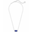 Elisa Silver Pendant Necklace in Cobalt Cats Eye