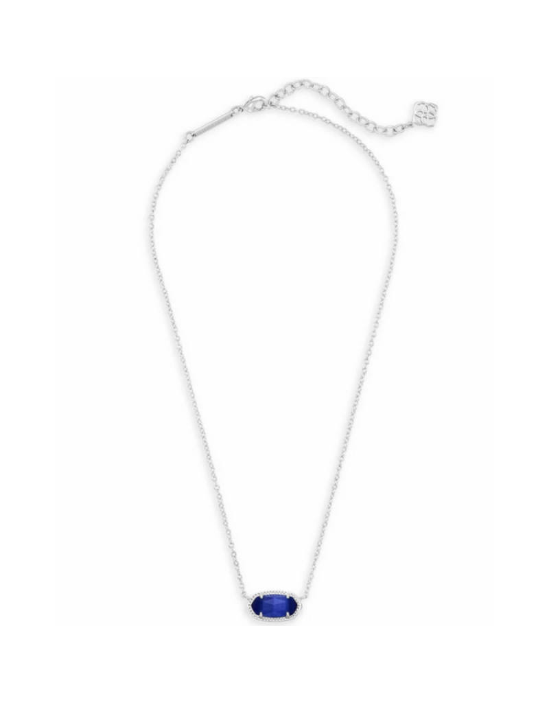 KENDRA SCOTT DESIGN Elisa Silver Pendant Necklace in Cobalt Cats Eye