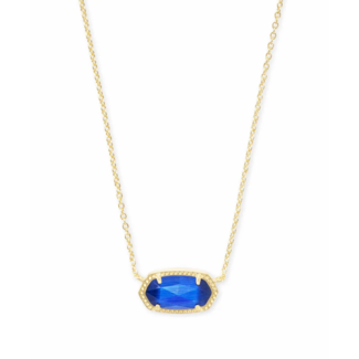 KENDRA SCOTT DESIGN Elisa Gold Pendant Necklace in Cobalt Cats Eye