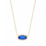Elisa Gold Pendant Necklace in Cobalt Cats Eye