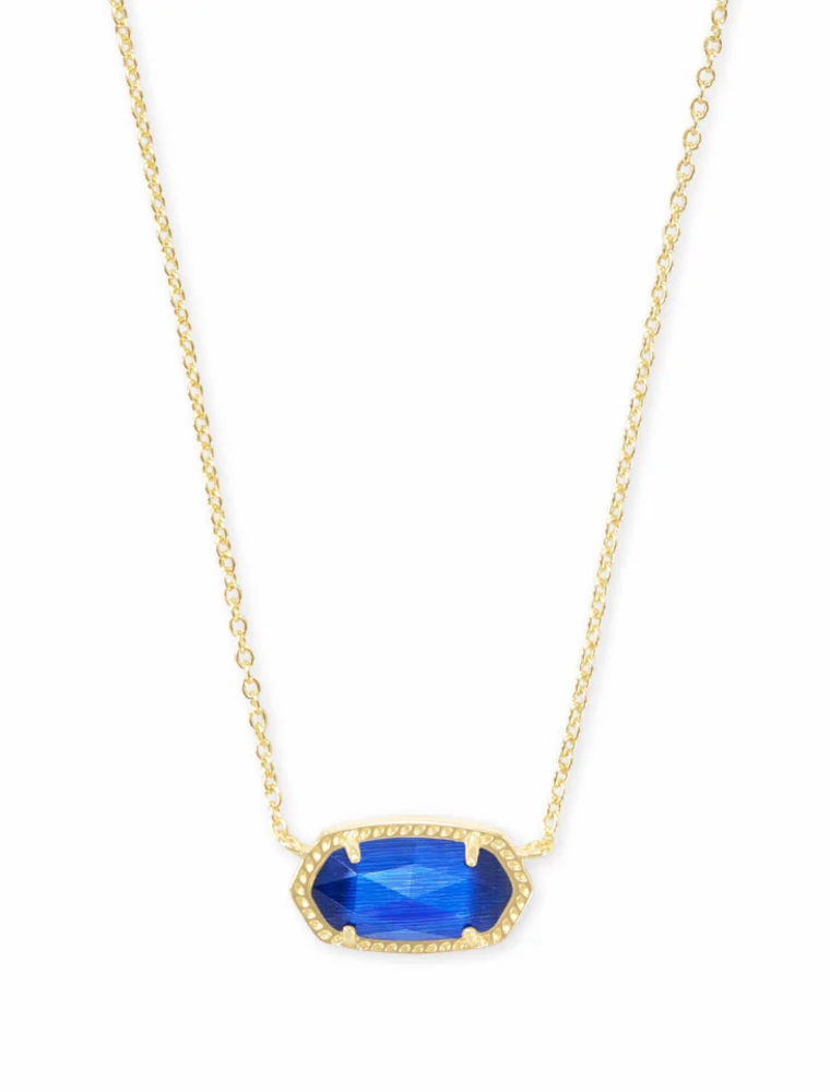 KENDRA SCOTT DESIGN Elisa Gold Pendant Necklace in Cobalt Cats Eye