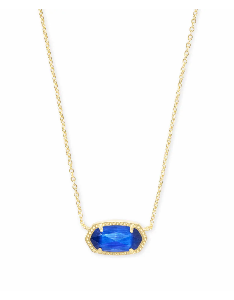 KENDRA SCOTT DESIGN Elisa Gold Pendant Necklace in Cobalt Cats Eye