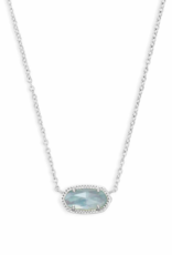 KENDRA SCOTT DESIGN Elisa Silver Pendant Necklace in Light Blue Illusion