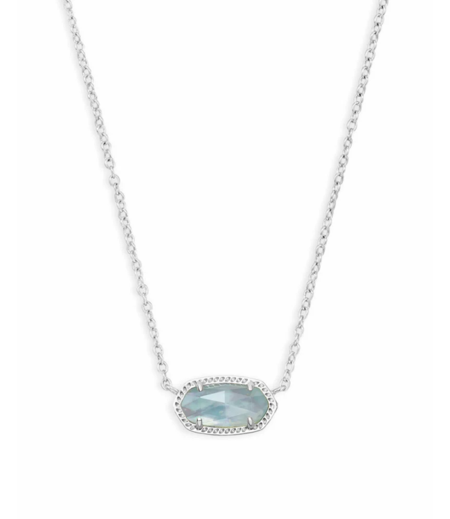 Elisa Silver Pendant Necklace in Light Blue Illusion