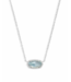 Elisa Silver Pendant Necklace in Light Blue Illusion