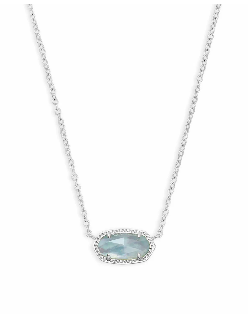 KENDRA SCOTT DESIGN Elisa Silver Pendant Necklace in Light Blue Illusion