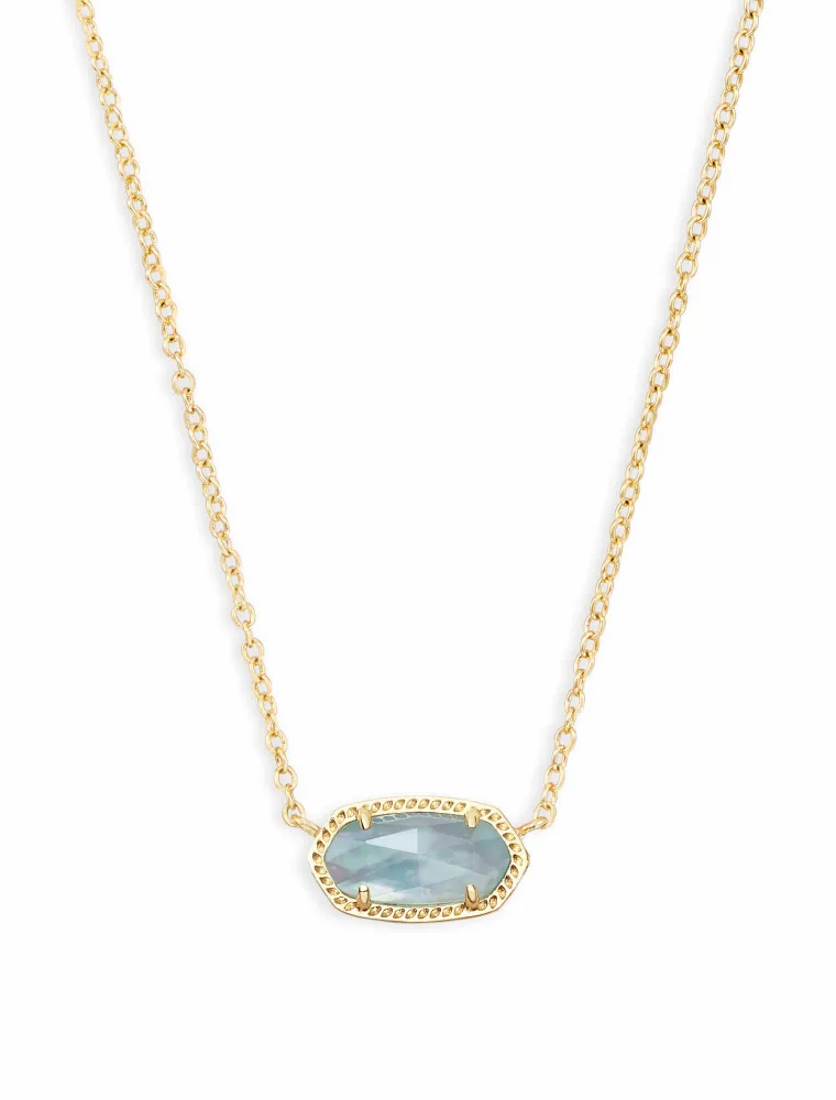 KENDRA SCOTT DESIGN Elisa Gold Pendant Necklace in Light Blue Illusion