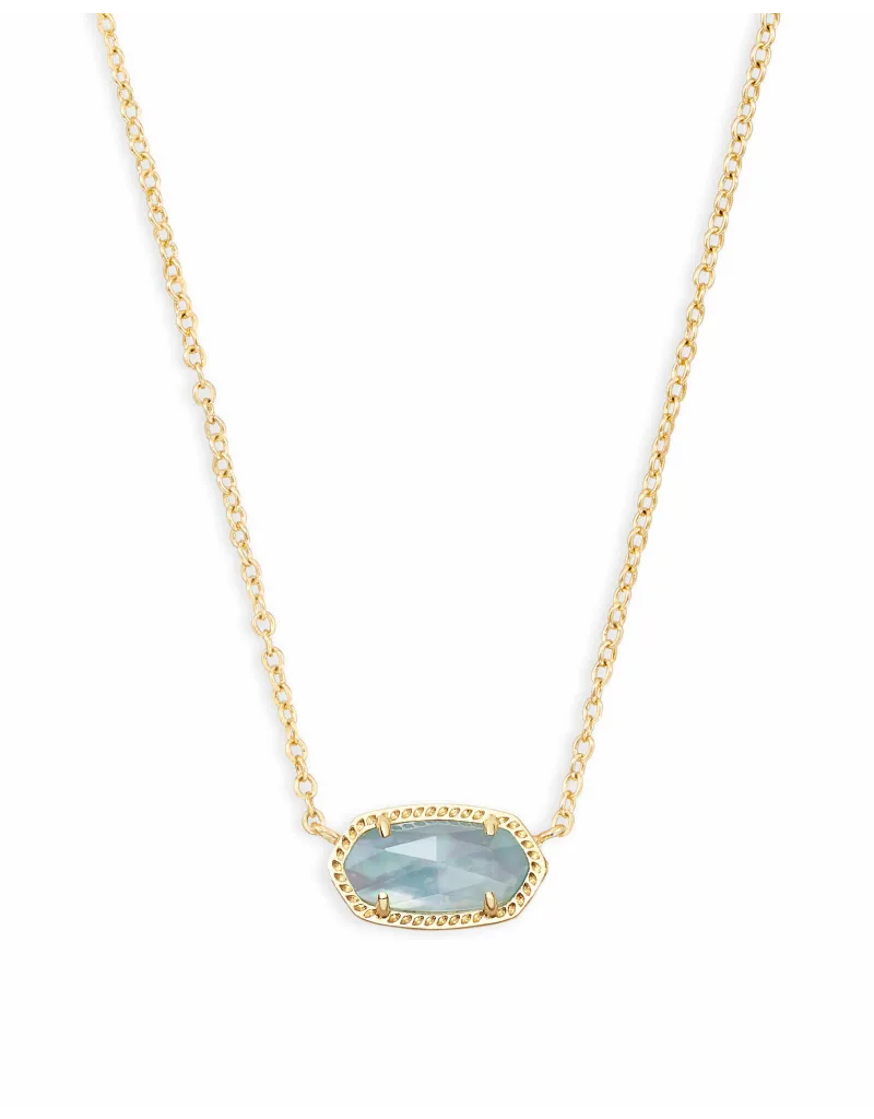 KENDRA SCOTT DESIGN Elisa Gold Pendant Necklace in Light Blue Illusion