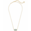 Elisa Gold Pendant Necklace in Light Blue Illusion