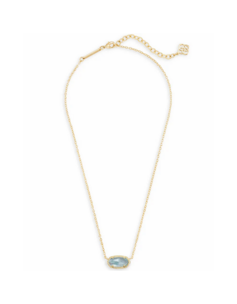 KENDRA SCOTT DESIGN Elisa Gold Pendant Necklace in Light Blue Illusion