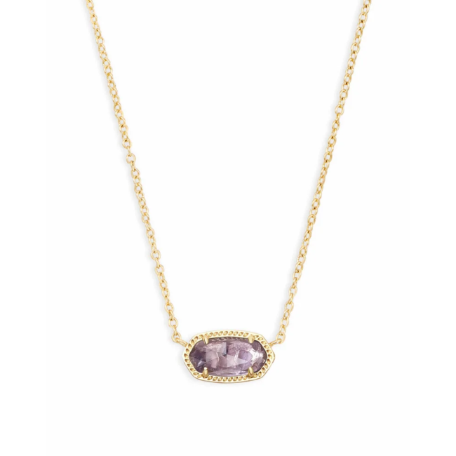 Elisa Gold Pendant Necklace in Amethyst