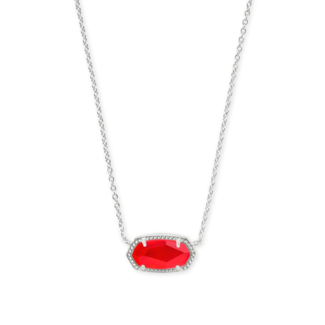 KENDRA SCOTT DESIGN Elisa Silver Pendant Necklace in Red Illusion