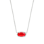 Elisa Silver Pendant Necklace in Red Illusion