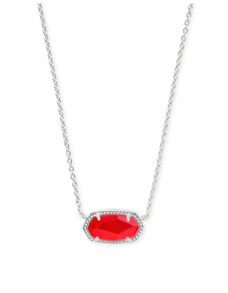 KENDRA SCOTT DESIGN Elisa Silver Pendant Necklace in Red Illusion